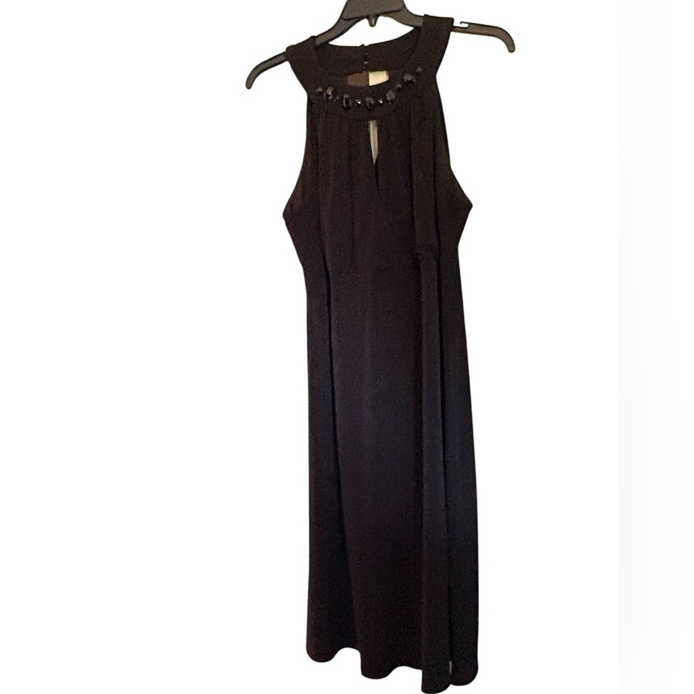 Lane Bryant Black Maxi Dress with Embellished Neckline 14/16 Plus Size